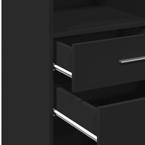 Hoge kast 30x42,5x124 cm bewerkt hout zwart 8