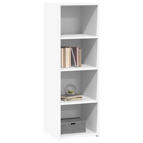 Hoge kast 40x41x124 cm bewerkt hout wit 3