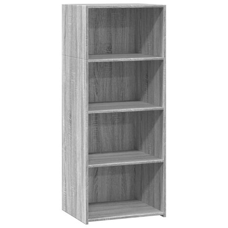 Hoge kast 50x41x124 cm bewerkt hout grijs sonoma eikenkleurig 2