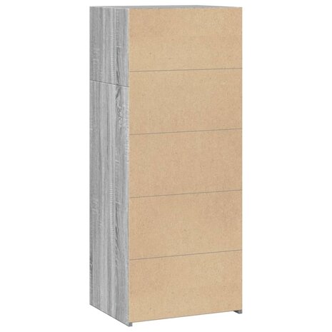 Hoge kast 50x41x124 cm bewerkt hout grijs sonoma eikenkleurig 6