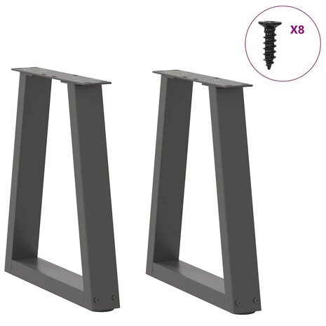 Eettafelpoten 2 st V-vormig 28x(42-43,3) cm staal antraciet 3