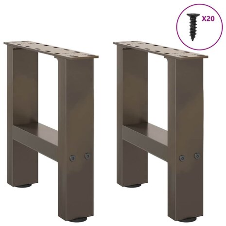 Salontafelpoten naturel staal 2 st 40x(30-31) cm staal 4