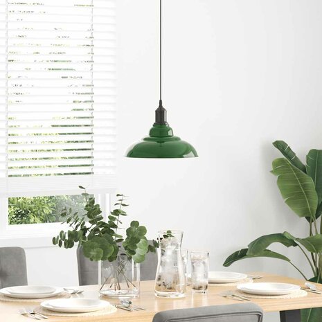 Hanglamp in hoogte verstelbaar E27 Ø31 cm metaal glanzend groen 3