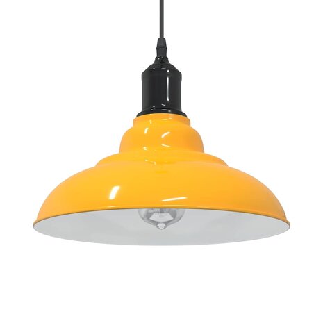 Hanglamp in hoogte verstelbaar E27 Ø31 cm metaal glanzend geel 1