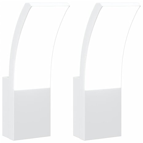 Buitenwandlampen 2 st LED gegoten aluminium wit 2