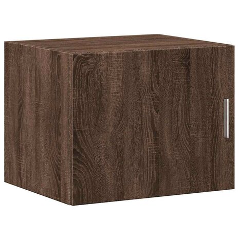 Opbergkast smal 50x42,5x225 cm bewerkt hout bruin eikenkleur 5