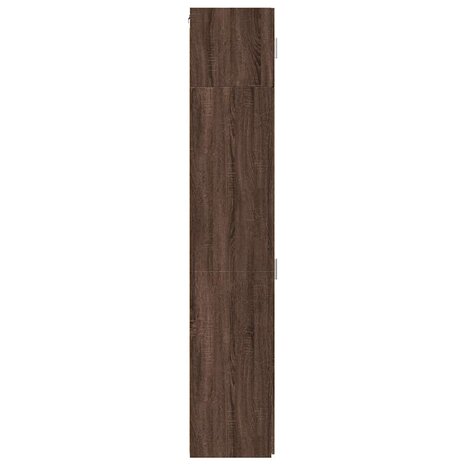 Opbergkast smal 50x42,5x225 cm bewerkt hout bruin eikenkleur 7