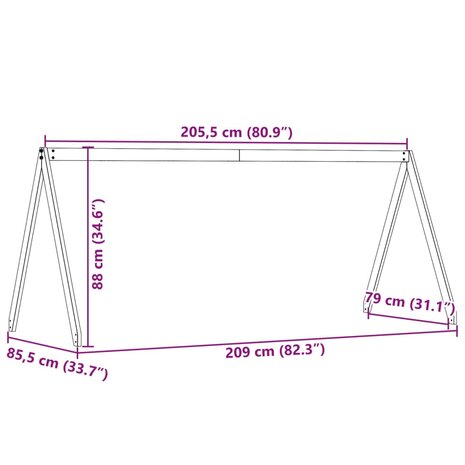 Kinderbedhuisje 209x85,5x88 cm massief grenenhout 9