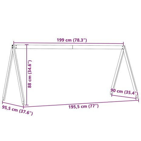 Kinderbedhuisje 199x95,5x88 cm massief grenenhout 9