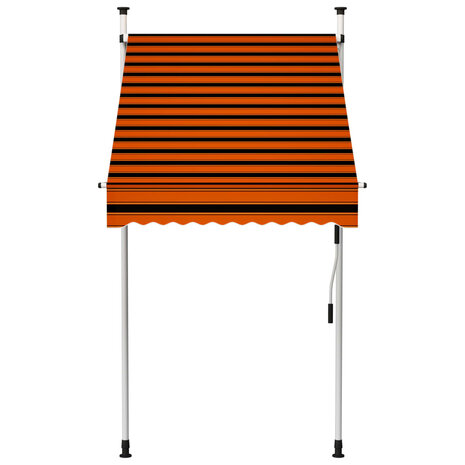 Luifel handmatig uittrekbaar 100 cm oranje en bruin 2