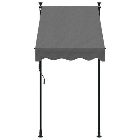Luifel uittrekbaar 100x150 cm stof en staal antracietkleurig 3