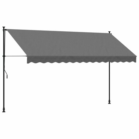 Luifel uittrekbaar 350x150 cm stof en staal antracietkleurig 2