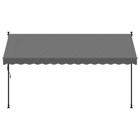 Luifel uittrekbaar 350x150 cm stof en staal antracietkleurig 3