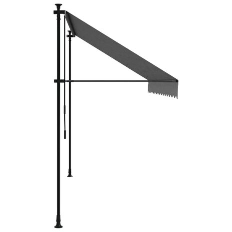 Luifel uittrekbaar 350x150 cm stof en staal antracietkleurig 4