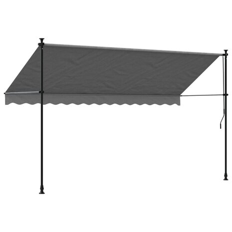 Luifel uittrekbaar 350x150 cm stof en staal antracietkleurig 5
