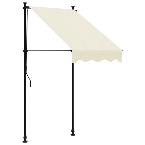 Luifel uittrekbaar 100x150 cm stof en staal crèmekleurig 2