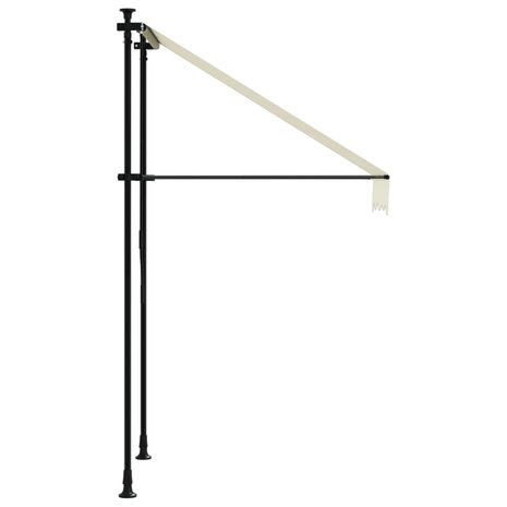 Luifel uittrekbaar 100x150 cm stof en staal crèmekleurig 4