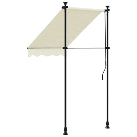 Luifel uittrekbaar 100x150 cm stof en staal crèmekleurig 5