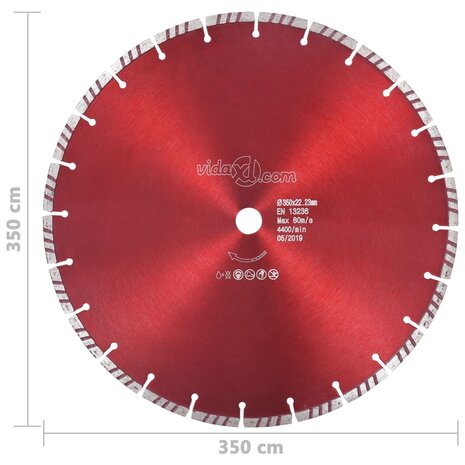 Diamantzaagblad met turbo 350 mm staal 4