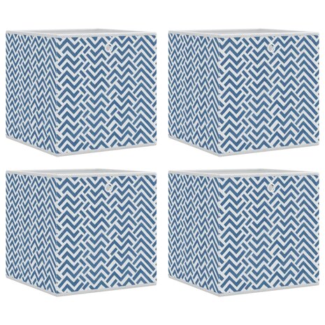 Opbergboxen 4 st inklapbaar 32x32x32 cm ongeweven stof blauw 2