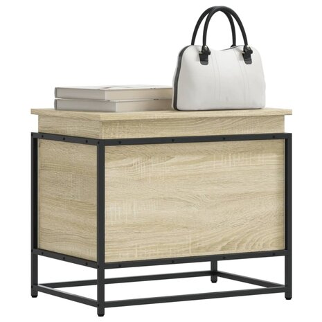 Opbergbox met deksel 60x40x51,5 cm bewerkt hout sonoma eiken 1
