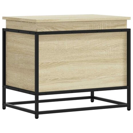 Opbergbox met deksel 60x40x51,5 cm bewerkt hout sonoma eiken 6