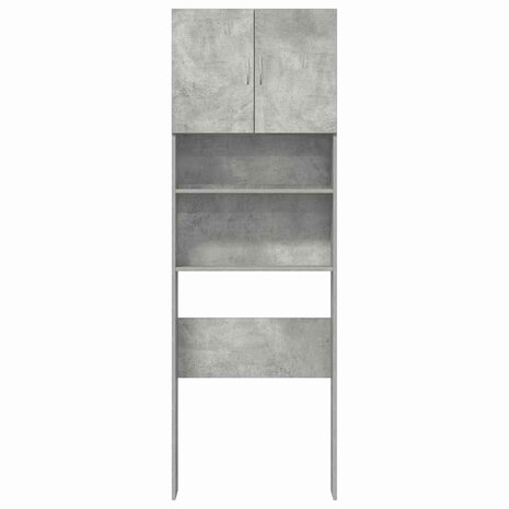 Wasmachinekast 64x24x190 cm bewerkt hout betongrijs 5