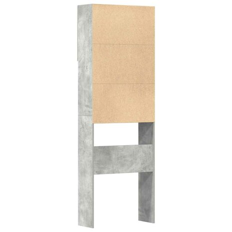 Wasmachinekast 64x24x190 cm bewerkt hout betongrijs 8