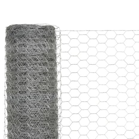Kippengaas 25x1,2 m gegalvaniseerd staal zilverkleurig 3