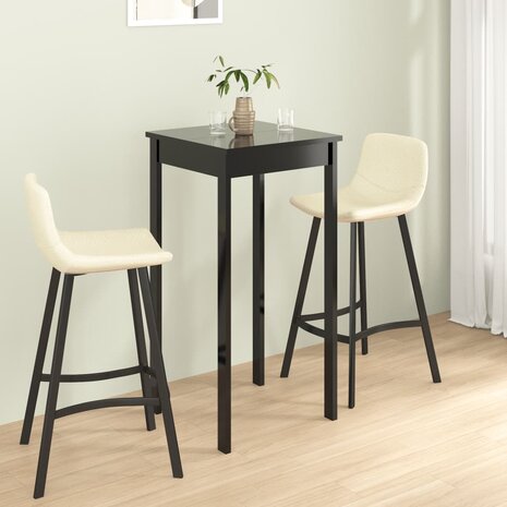 Bartafel 55x55x107 cm MDF zwart 1