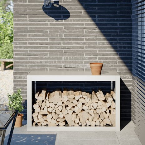 Haardhoutrek 100x40x60 cm staal wit 1