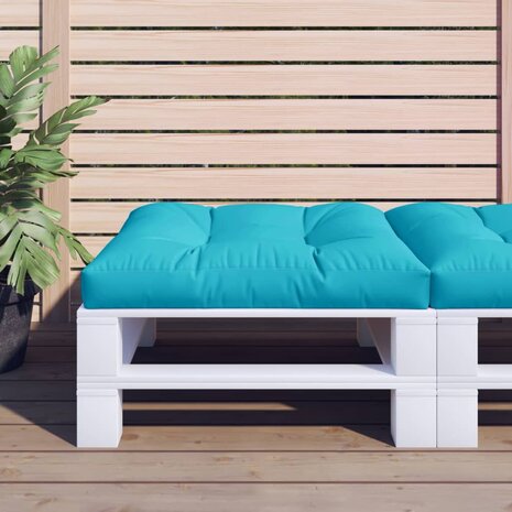 Palletkussen 70x70x12 cm stof turquoise 1