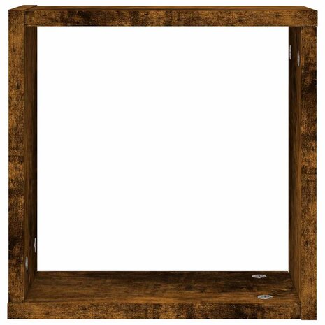 Wandrekken kubus 2 st 30x15x30 cm gerookt eiken 6