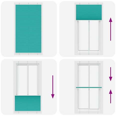 Plissé rolgordijn 110x200cm stofbreedte 109,4cm petrol groen 5