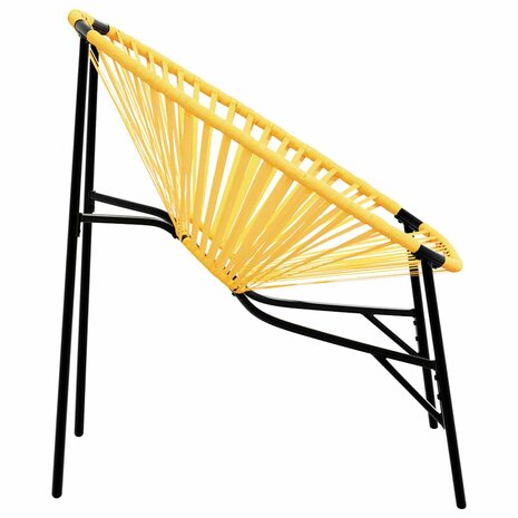 Tuinstoel Egg poly rattan zwart en geel 5