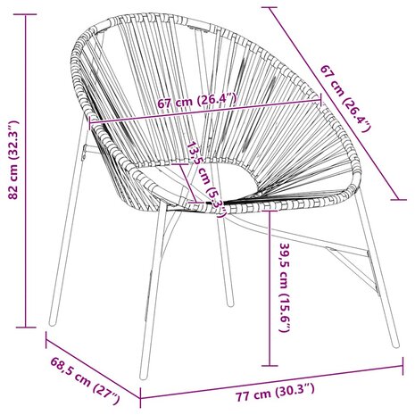 Tuinstoel Egg poly rattan zwart en geel 8