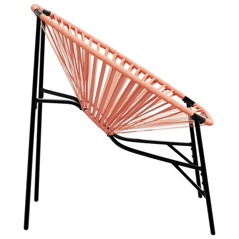 Tuinstoel Egg poly rattan zwart en oranje 5