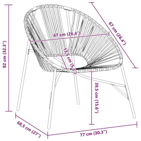 Tuinstoel Egg poly rattan zwart en oranje 8