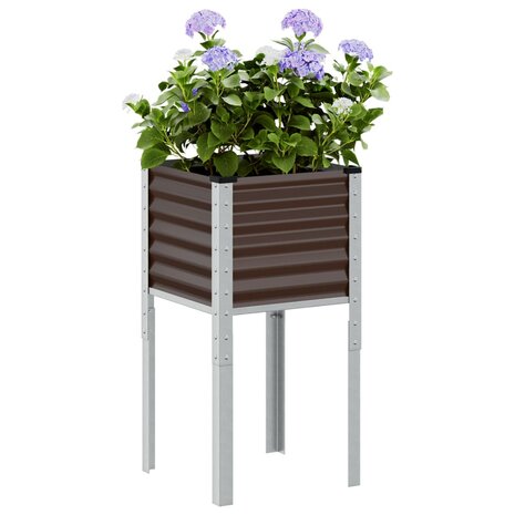 Plantenbak 45x45x88 cm staal bruin 1
