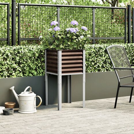 Plantenbak 45x45x88 cm staal bruin 3