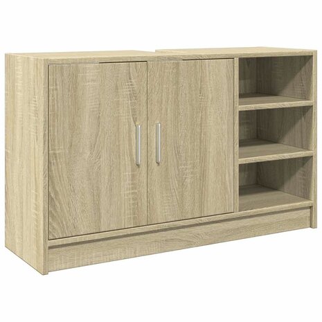 Wastafelkast 90x29x55 cm bewerkt hout sonoma eikenkleurig 2
