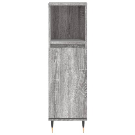 Badkamerkast 30x30x100 cm bewerkt hout grijs sonoma eikenkleur 5