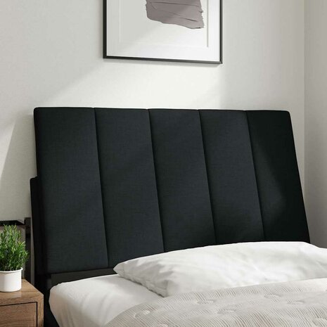 Hoofdbordkussen 90 cm stof zwart 2