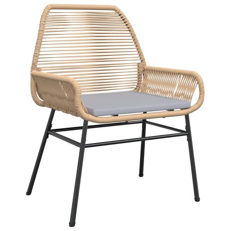 5-delige Tuinset met kussens poly rattan glas bruin 4