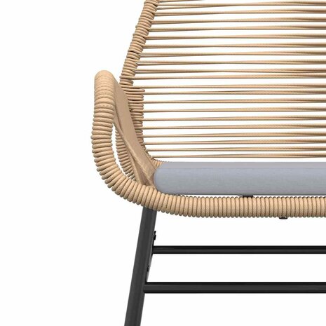 5-delige Tuinset met kussens poly rattan glas bruin 6
