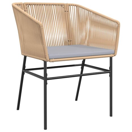 5-delige Tuinset met kussens poly rattan glas bruin 4