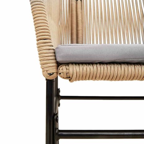 5-delige Tuinset met kussens poly rattan glas bruin 8