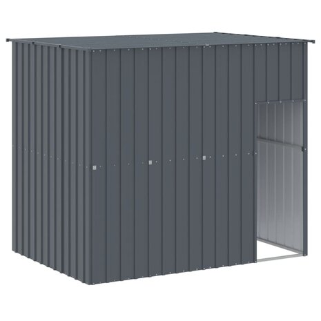 Hondenhok met ren 214x457x181 cm gegalvaniseerd staal antraciet 6