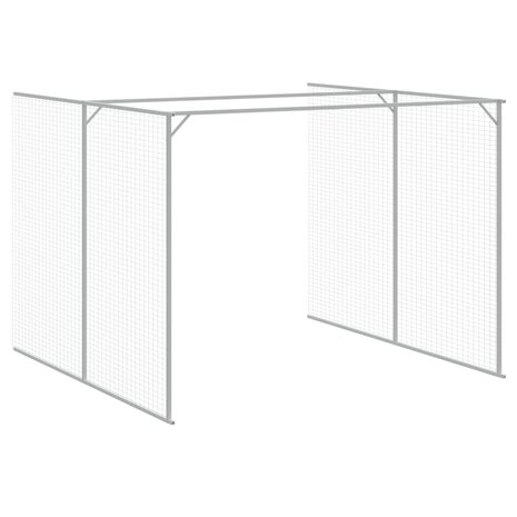 Hondenhok met ren 214x457x181 cm gegalvaniseerd staal antraciet 7