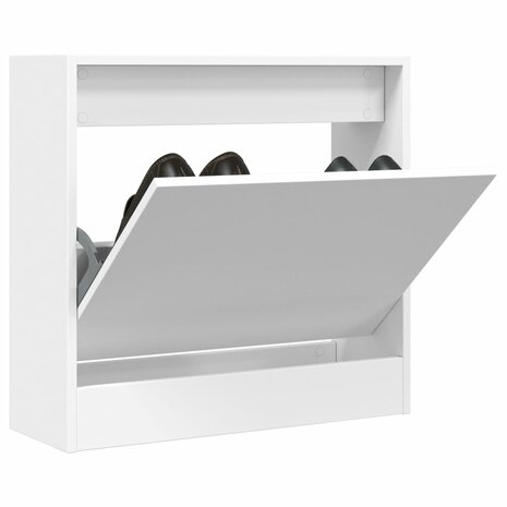 Schoenenkast 60x21x57 cm bewerkt hout wit 1